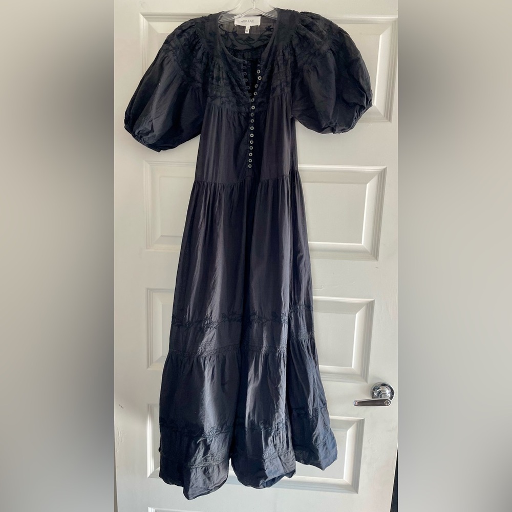 The Great Embroidered Tiered Maxi Dress
